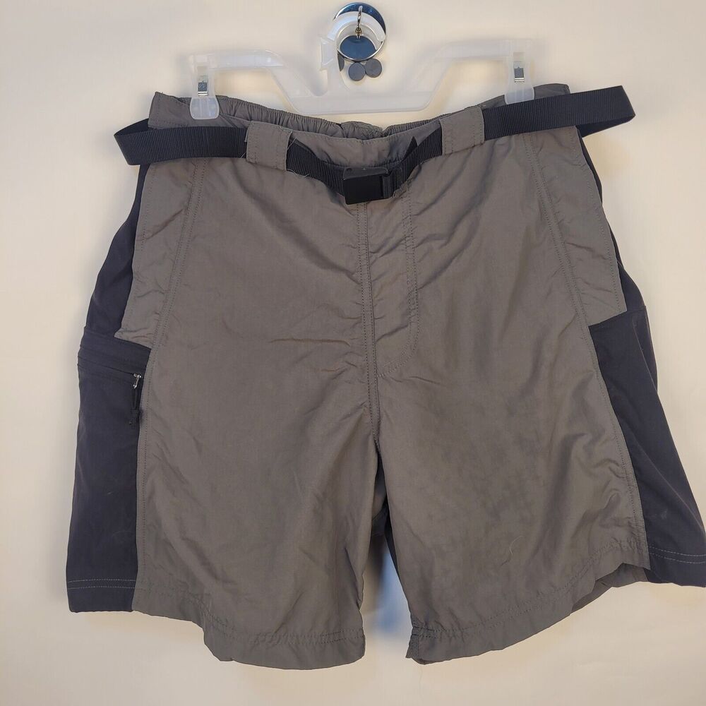 LL Bean Mens Nylon Belted Colorblock Padded Liner Cycling Shorts Large 0 ASV3